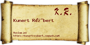 Kunert Róbert névjegykártya